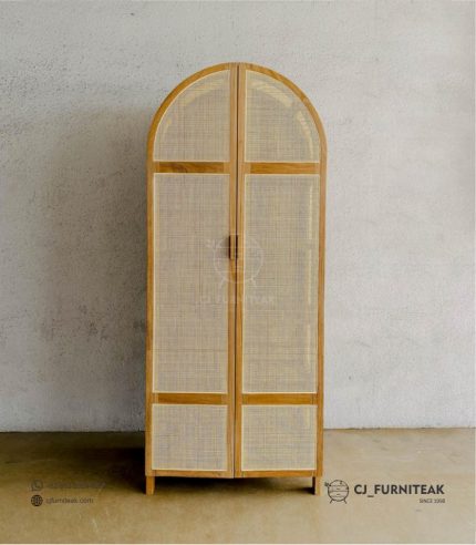 Lemari Pakaian 2 Pintu Rotan